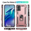 For Motorola Moto G Power 5G 2024 Shockproof TPU + PC Phone Case with Holder(Rose Gold)