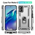 For Motorola Moto G Power 5G 2024 Shockproof TPU + PC Phone Case with Holder(Silver)