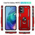 For Motorola Moto G Play 4G 2024 Shockproof TPU + PC Phone Case with Holder(Red)