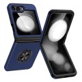 For Samsung Galaxy Z Flip5 PC + TPU Magnetic Phone Case with Invisible Ring Holder(Navy Blue)