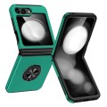 For Samsung Galaxy Z Flip5 PC + TPU Magnetic Phone Case with Invisible Ring Holder(Dark Green)