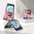 For Samsung Galaxy Z Flip5 Painted Pattern PC Phone Case(Moon Tower)
