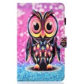 For Samsung Galaxy Tab A9+ Coloured Drawing Stitching Flip PU Tablet Case with Sleep / Wake-up Funct