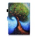 For Samsung Galaxy Tab A9+ Coloured Drawing Stitching Flip PU Tablet Case with Sleep / Wake-up Funct