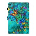 For Samsung Galaxy Tab A9 Coloured Drawing Stitching Flip PU Tablet Case with Sleep / Wake-up Functi