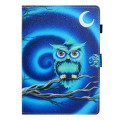 For Samsung Galaxy Tab A9 Coloured Drawing Stitching Flip PU Tablet Case with Sleep / Wake-up Functi