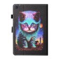 For Samsung Galaxy Tab A9+ Coloured Drawing Stitching Smart Leather Tablet Case with Sleep / Wake-up