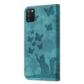 For Samsung Galaxy A02s EU Butterfly Cat Embossing Flip Leather Phone Case(Wathet)