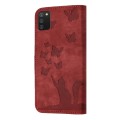 For Samsung Galaxy A03s EU Butterfly Cat Embossing Flip Leather Phone Case(Red)