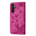 For Samsung Galaxy A14 4G / 5G Butterfly Cat Embossing Flip Leather Phone Case(Pink)