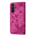 For Samsung Galaxy A15 Butterfly Cat Embossing Flip Leather Phone Case(Pink)