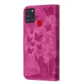 For Samsung Galaxy A21s Butterfly Cat Embossing Flip Leather Phone Case(Pink)