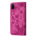 For Samsung Galaxy S20 Butterfly Cat Embossing Flip Leather Phone Case(Pink)