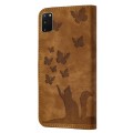For Samsung Galaxy S20 Butterfly Cat Embossing Flip Leather Phone Case(Brown)