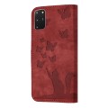 For Samsung Galaxy S20+ Butterfly Cat Embossing Flip Leather Phone Case(Red)