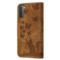 For Samsung Galaxy S21 5G Butterfly Cat Embossing Flip Leather Phone Case(Brown)