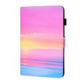 For Samsung Galaxy Tab A9 Coloured Drawing Stitching Flip PU Tablet Case with Sleep / Wake-up Functi