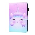 For Samsung Galaxy Tab A9 Coloured Drawing Stitching Flip PU Tablet Case with Sleep / Wake-up Functi