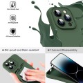 For iPhone 15 Pro Max Microfiber Liquid Silicone Shockproof Phone Case(Dark Green)