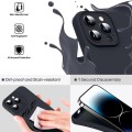 For iPhone 15 Pro Max Microfiber Liquid Silicone Shockproof Phone Case(Black)