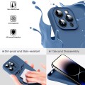 For iPhone 15 Pro Max Microfiber Liquid Silicone Shockproof Phone Case(Blue)