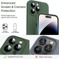 For iPhone 15 Pro Microfiber Liquid Silicone Shockproof Phone Case(Dark Green)
