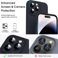 For iPhone 15 Plus Microfiber Liquid Silicone Shockproof Phone Case(Black)