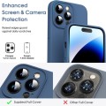 For iPhone 14 Plus Microfiber Liquid Silicone Shockproof Phone Case(Blue)