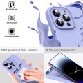 For iPhone 14 Pro Max Microfiber Liquid Silicone Shockproof Phone Case(Purple)