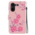 For Tecno Pova 5 Pro Crystal Texture Colored Drawing Leather Phone Case(Cherry Blossoms)
