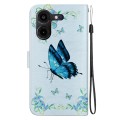 For Tecno Pova 5 Pro Crystal Texture Colored Drawing Leather Phone Case(Blue Pansies)