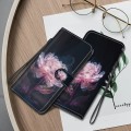 For Tecno Spark 20 Pro Crystal Texture Colored Drawing Leather Phone Case(Purple Peony)