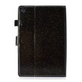 For Samsung Galaxy Tab A9 Glitter Powder Smart PU Tablet Case with Sleep / Wake-up Function(Black)