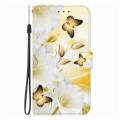 For Motorola Moto G54 Crystal Texture Colored Drawing Leather Phone Case(Gold Butterfly Epiphyllum)