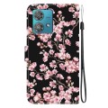For Motorola Edge 40 Neo Crystal Texture Colored Drawing Leather Phone Case(Plum Bossom)