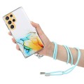 For Samsung Galaxy S24 Ultra 5G Hollow Marble Pattern TPU Shockproof Phone Case with Rope(Yellow)