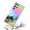 For Samsung Galaxy S24 Ultra 5G Laser Marble Pattern Clear TPU Shockproof Phone Case(Black)