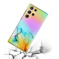For Samsung Galaxy S24 Ultra 5G Laser Marble Pattern Clear TPU Shockproof Phone Case(Yellow)