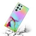 For Samsung Galaxy S24 Ultra 5G Laser Marble Pattern Clear TPU Shockproof Phone Case(Green)