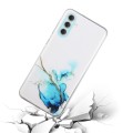 For Samsung Galaxy S24 5G Hollow Marble Pattern TPU Phone Case(Blue)
