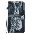 For Xiaomi Redmi Note 12 4G Global Crystal Texture Colored Drawing Leather Phone Case(Cat Tiger Refl