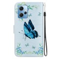 For Xiaomi Redmi Note 12 4G Global Crystal Texture Colored Drawing Leather Phone Case(Blue Pansies)