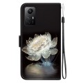 For Xiaomi Redmi Note 12S Crystal Texture Colored Drawing Leather Phone Case(Crystal Peony)