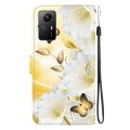 For Xiaomi Redmi Note 12S Crystal Texture Colored Drawing Leather Phone Case(Gold Butterfly Epiphyll