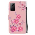 For Xiaomi Redmi Note 12S Crystal Texture Colored Drawing Leather Phone Case(Cherry Blossoms)