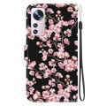 For Xiaomi 12 Pro Crystal Texture Colored Drawing Leather Phone Case(Plum Bossom)