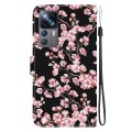 For Xiaomi 12T / 12T Pro Crystal Texture Colored Drawing Leather Phone Case(Plum Bossom)