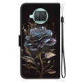 For Xiaomi Mi 10T Lite 5G Crystal Texture Colored Drawing Leather Phone Case(Black Rose)