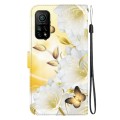 For Xiaomi Mi 10T Pro 5G / 10T Pro Crystal Texture Colored Drawing Leather Phone Case(Gold Butterfly