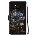 For Xiaomi Poco X3 NFC / X3 Crystal Texture Colored Drawing Leather Phone Case(Black Rose)